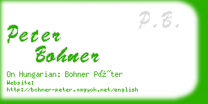 peter bohner business card